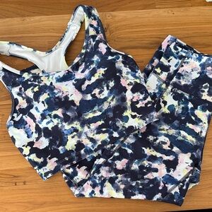 Marika Colorful Abstract Print Sports Bra and Leggings Set